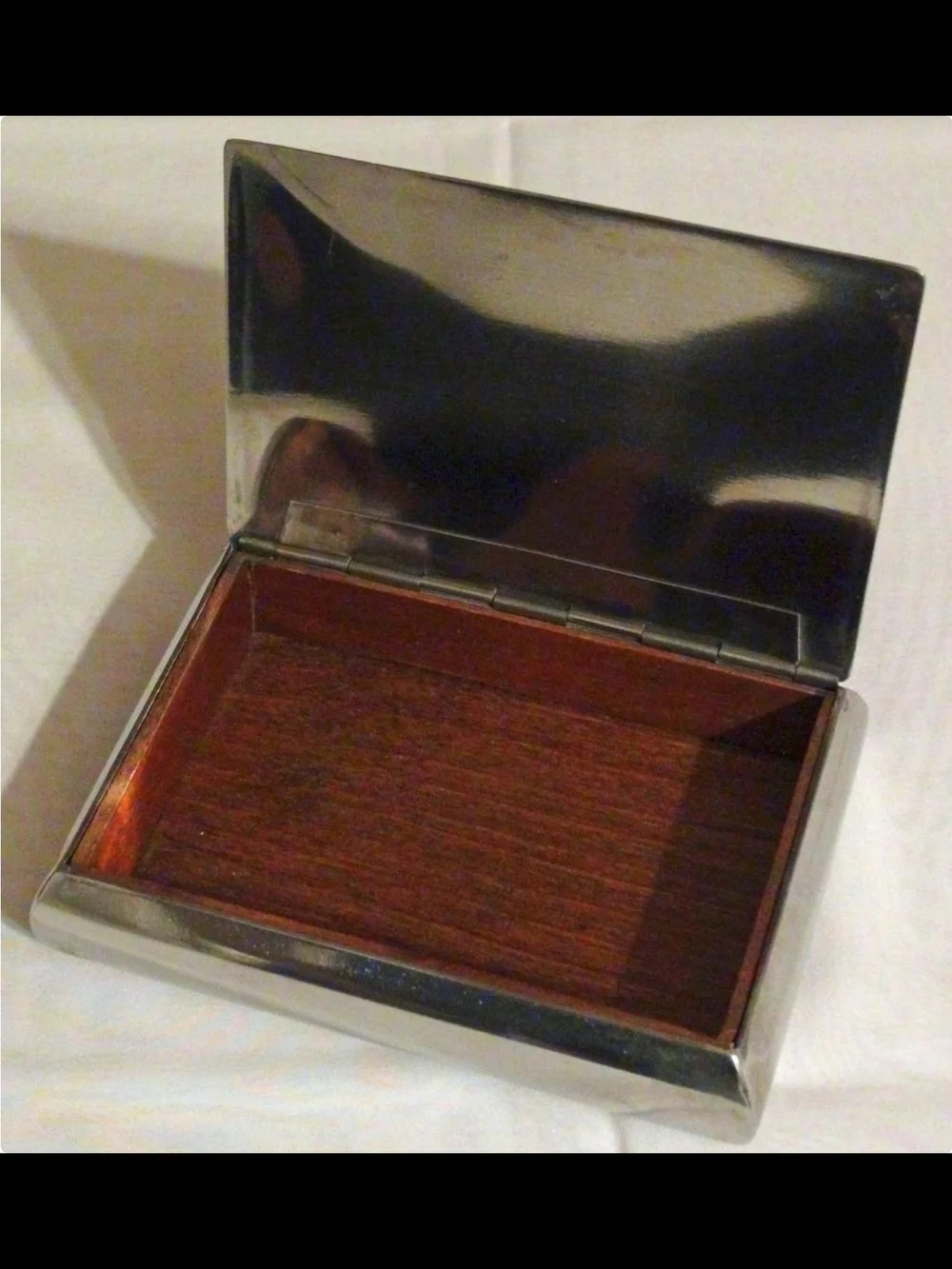 1950s Ohia Rostfritt Stal (Stainless Steel) & Teak Cigarette/Trinket Box Sweden